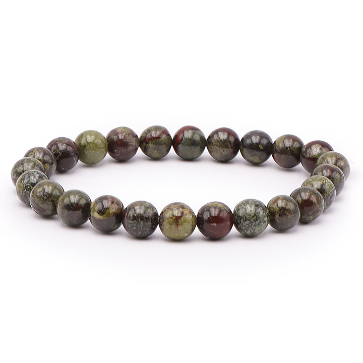 16 Perles Rondes 8mm En Jaspe Sang De Dragon - Grade A - Pierre Naturelle - Neuf Pour Création